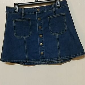 Altar'd State Denim Flare Mini Skirt Sz M